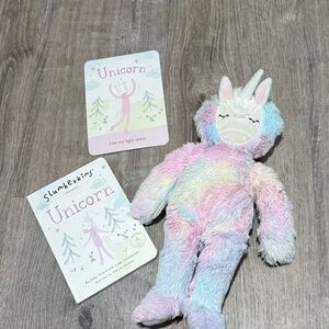 Slumberkins rainbow Unicorn Kin, book & card